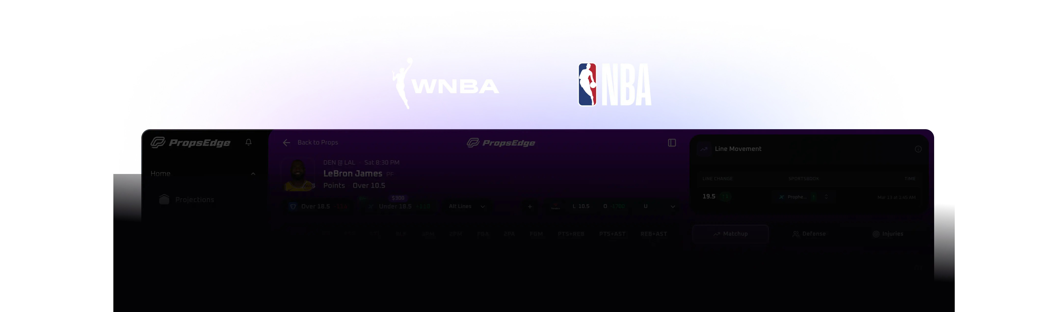 Basketball leagues and the PropsEdge dashboard