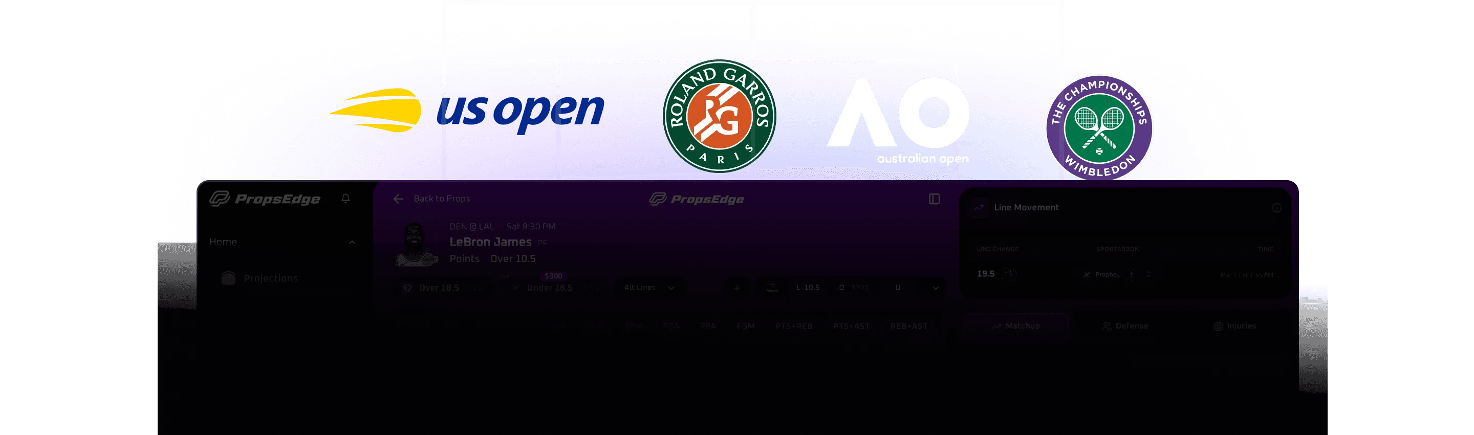 Tennis leagues and the PropsEdge dashboard